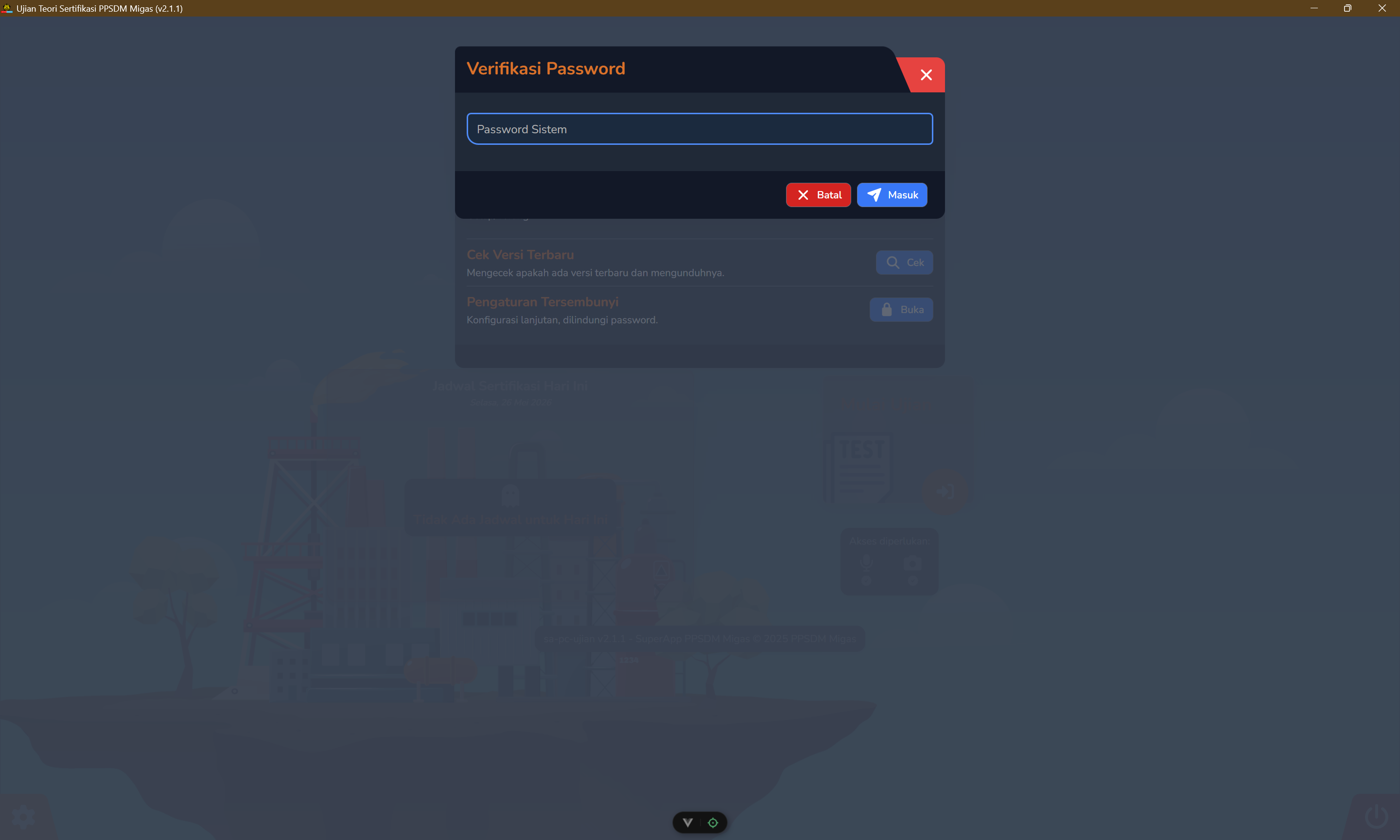 Password popup
